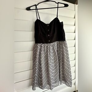 Three Pink Hearts black and white dress